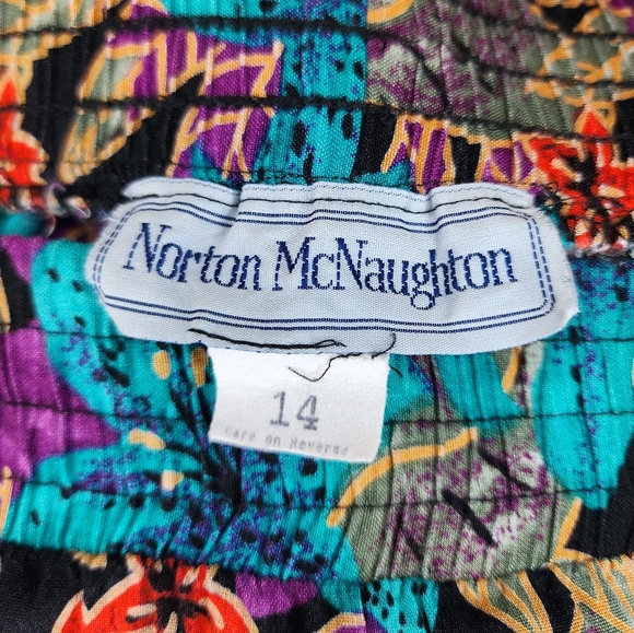Vintage Norton McNaughton Teal and Purple Floral Teachers Skirt - Picture 9 of 9